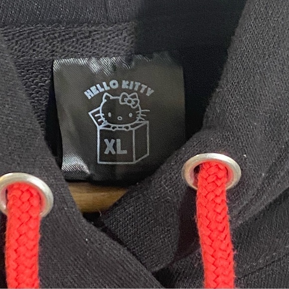 Hello Kitty black women’s cotton lounge casual pullover sweater hoodie  size XL - Picture 4 of 9